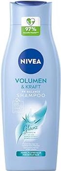 NIVEA Volume & Kraft pH-balans shampoo 400 ml, volume shampoo met bamboe-extract, siliconenvrije haarshampoo voor zichtbaar volume en stralende glans