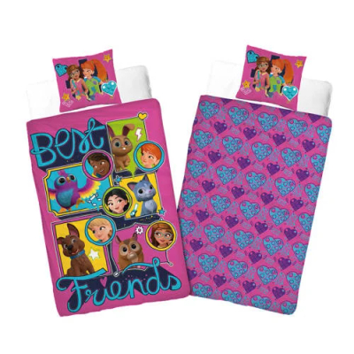 LEGO katoenen dekbedovertrek 1 persoons Squad (140x200 cm) Roze Mixprint