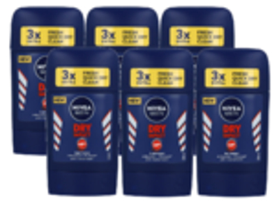 Nivea Men Deostick Dry Impact Voordeelverpakking 6x50 ml