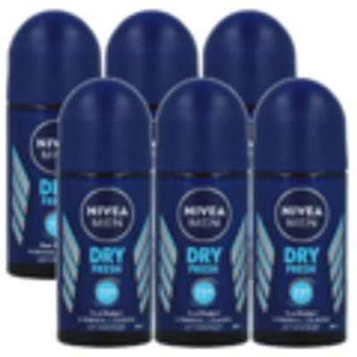 Nivea Men Dry Fresh Deodorant Roll-On Voordeelverpakking 6x50 ml