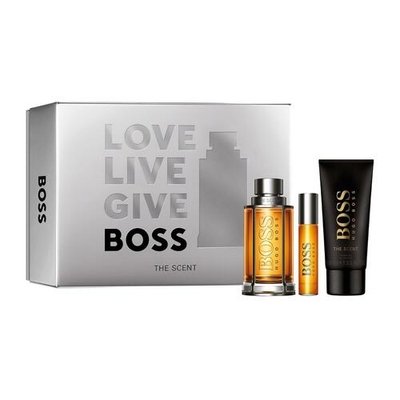 Hugo Boss The Scent Giftset - 100 ml eau de toilette spray + 15 ml eau de toilette spray + 100 ml showergel - cadeauset voor heren