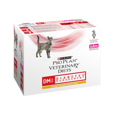Purina Pro Plan VD DM Diabetes Management Kat Pouch Kip - 10 x 85 g - natvoer katten