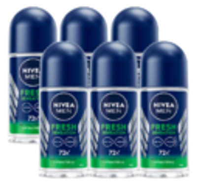 Nivea Men Fresh Sensation Antbacterial Deoroller Voordeelverpakking 6x50 ml
