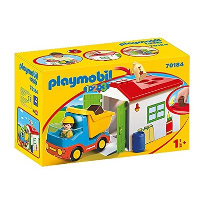 Playmobil 1-2-3 werkman met sorteer-garage