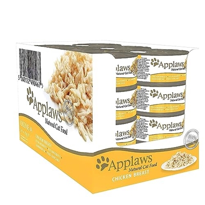 Applaws 100% natuurlijk natvoer voor katten, kipfilet in bouillon, blik van 70 g, blikjes van 24 x 70 g - natvoer katten