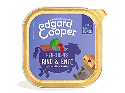 Edgard & Cooper Doos patée hond volwassenen graanvrij natuurlijke voeding 11x150g vers rundvlees en eend, gezonde voeding, smakelijk en evenwichtig - natvoer honden