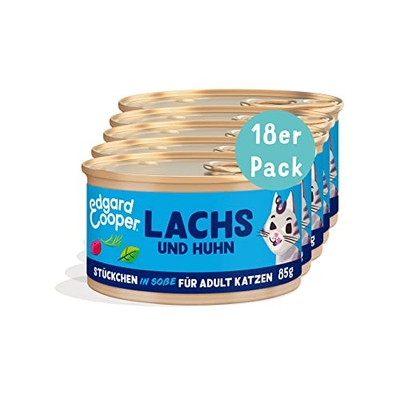 Edgard & Cooper 18 x 85 gr - (zalm/kip) - natvoer katten