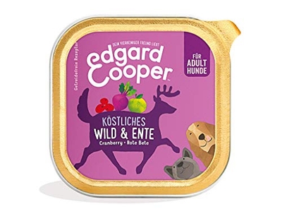 Edgard & Cooper Hondenvoer voor volwassenen, graanvrij, wild & eend, 11 x 150 g, met veel vers vlees en voedzame ingewanden, evenwichtige premium voeding, kwalitatief hoogwaardige eiwitten - natvoer honden