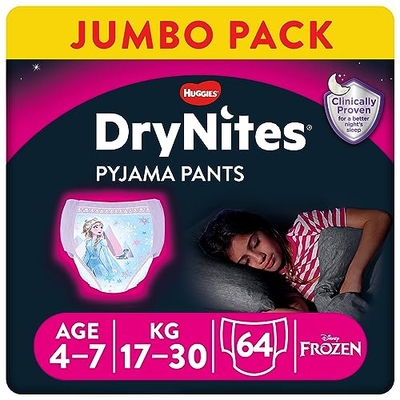 Huggies DryNites Pyjama Pants meisjes 4-7 jaar - 64 stuks