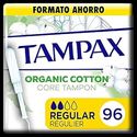 Tampax Cotton Regular, 96 stuks, tampons van 100% biologisch katoen met applicator, spaarformaat