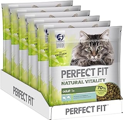 Perfect Fit Cat Bag Natural Vitality Adult 1+ Met Zalm En Witvis 6 X 650G - kattenbrokken