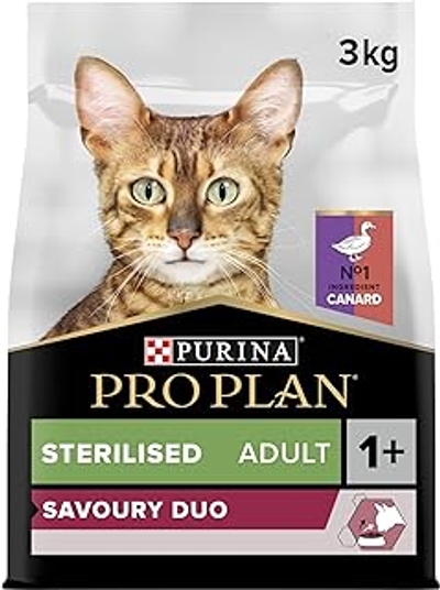 Pro Plan Optisavour rijk aan eenden/lever voor gesteriliseerde kat, 3 kg - kattenbrokken