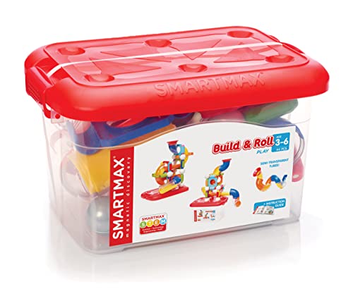 SMARTMAX - Build & Roll, Construction Set with Magnets and Tubes, 44 pieces, 3+ Years