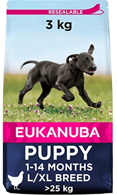 Eukanuba Puppyvoer met verse kip voor grote rassen, premium droogvoer voor puppy's, 3 kg - hondenbrokken