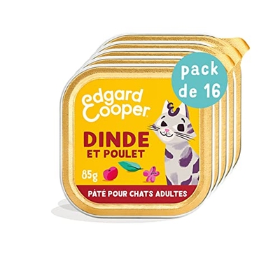 Edgard & Cooper Paté kalkoen en kip, 16 x 85 gram - natvoer katten