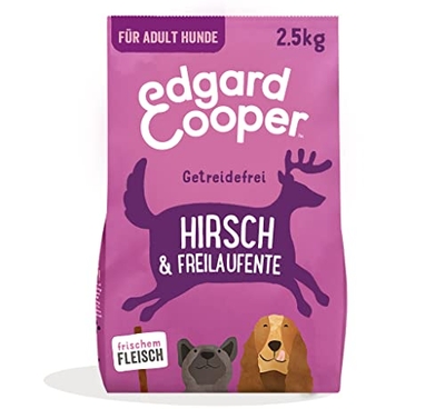 Edgard & Cooper Hondenvoer droog graanvrij hypoallergeen hondenvoer hond volwassenen natuurlijk 2,5 kg hert & eend met veel vers vlees, smakelijk en evenwichtig voedsel - hondenbrokken