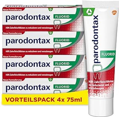 Parodontax Fluoride tandpasta, 4 x 75 ml tandpasta, helpt bloedend tandvlees te verminderen en te voorkomen