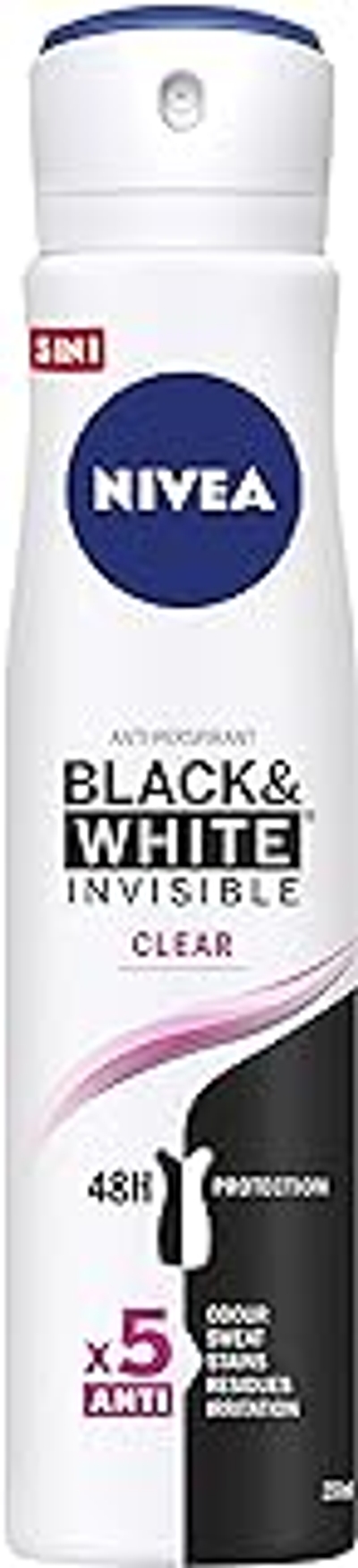 NIVEA Black&White Invisible Clear Antitranspirant Spray voor vrouwen 250 ml