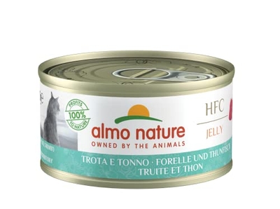 Almo Nature HFC Jelly -forel en tonijn 24 x 70 gram - natvoer katten