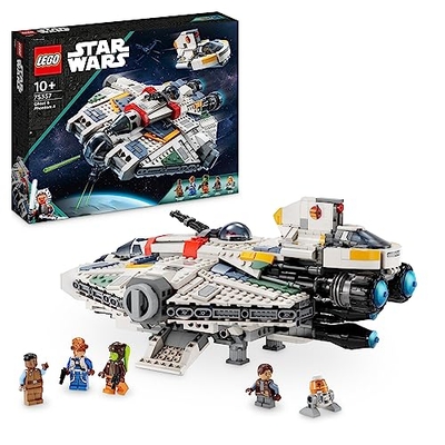 LEGO 75357 Star Wars Ghost en Phantom II Ahsoka Set met 2 Stenen Voertuigen, Bouwbaar Ruimteschip Speelgoed met 5 Personages, waaronder Jacen Syndulla en een Chopper Droid figuur