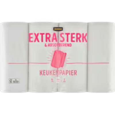 Jumbo Keukenpapier Extra Sterk & Absorberend 3 Lagen 4 Rollen