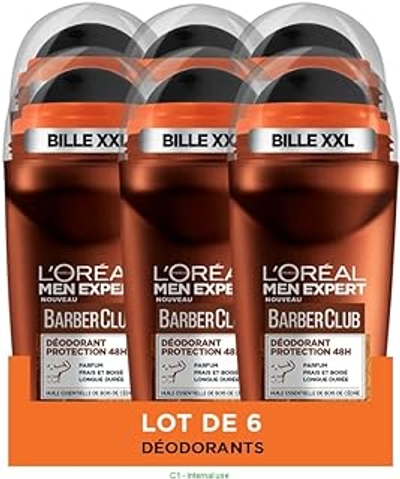 L'Oréal Paris Barberclub deodorant voor heren, 50 ml, 6 stuks