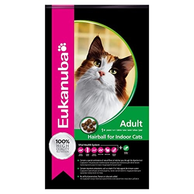 Eukanuba Speciaal voer voor katten, premium droogvoer, afgestemd op katten die neigen tot de vorming van haarballen neigen, 2 kg - kattenbrokken