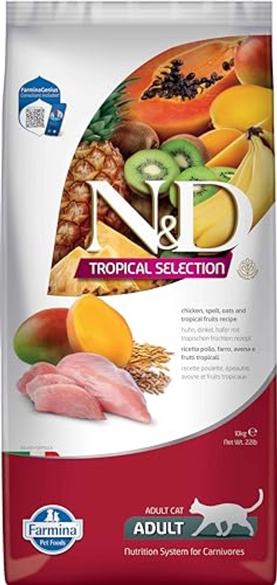 N&D Tropical kattenvoeding Kip 10 kg kattenbrokken