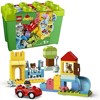 LEGO 10914 DUPLO Luxe opbergdoos Bouwset voor Meisjes en Jongens met Kleurrijke Stenen en Onderdelen, Educatief Speelgoed voor Baby's en Peuters vanaf 1,5 Jaar, Kerstcadeau Idee