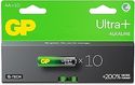 GP Ultra Plus AA-batterijen, 10 stuks, AA-alkalinebatterijen 1,5 V, LR06, lange levensduur