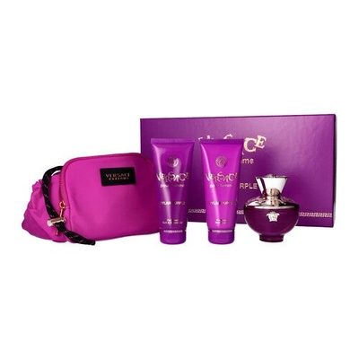 Versace Dylan Purple pour Femme Giftset - 100 ml eau de parfum spray + 100 ml showergel + 100 ml bodylotion + toilettas - cadeauset voor dames