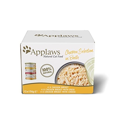 Applaws Cat Tin (12x156g) Chicken Selection Broth Multipack - natvoer katten