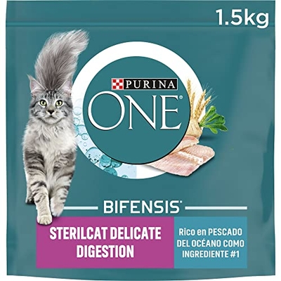 Purina ONE Bifensis Kattenvoer, steriliseert de spijsvertering, gevoelige delicatevissen, oceaanvissen, 6 zakjes à 1,5 kg - kattenbrokken