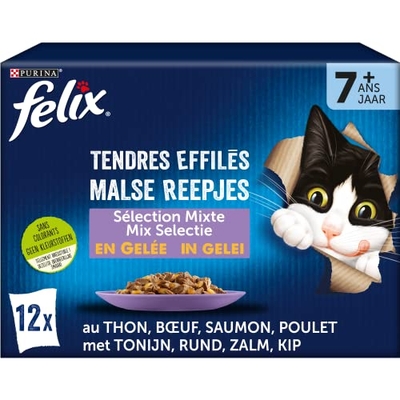 PURINA Felix malse taps toelopende mix senior kattenvoer 12 x 85 g - natvoer katten
