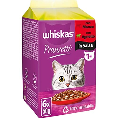 Whiskas Lunch gemengd vlees 72 x 50 gr - natvoer katten