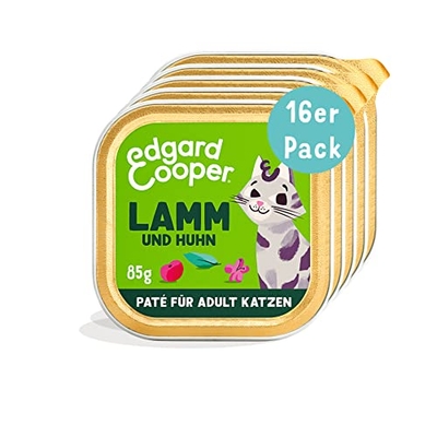 Edgard & Cooper Kattenvoer, lam en kip, 16 x 85 gr - natvoer katten