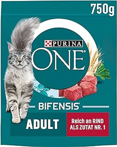 PURINA ONE BIFENSIS Volwassen kattenvoer droog, rijk aan rundvlees, verpakking van 6 6 x 750 g - kattenbrokken