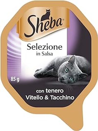 Sheba Selectie in saus met zoet kalfsvlees & kalkoen - 22 x 85 gram- natvoer katten