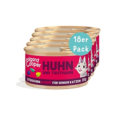 Edgard & Cooper Set Senior - kip/diner 18 x 85 gr - natvoer katten