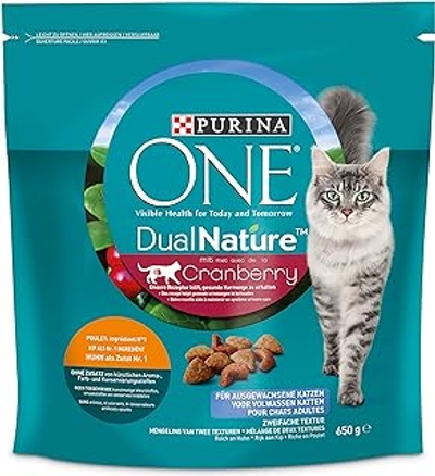 PURINA ONE Dual Nature met cranberry, rijk aan kip, 6 x 650 gr - kattenbrokken