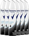 Rexona Invisible Aqua Deodorant, spray, antitranspirant, 48-uur bescherming, 6 x 150 ml