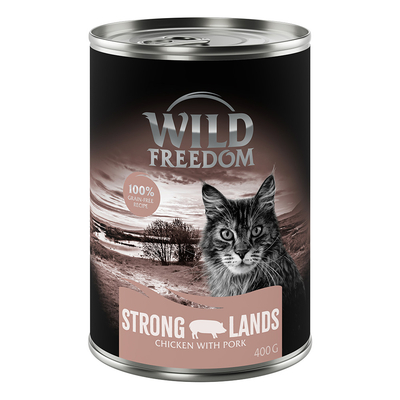 Wild Freedom Adult Kattenvoer 6 x 400 g - Strong Lands - Kip & Varken - natvoer katten