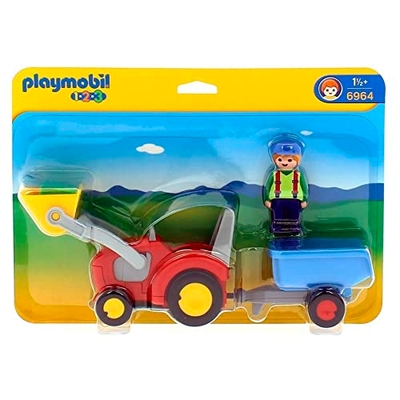 Playmobil 1-2-3 Boer met tractor en aanhangwagen