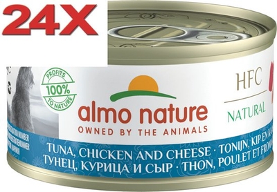 Almo Nature HFC cat tonijn&kip&kaas 24x70gr - natvoer katten