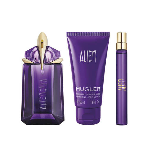 Thierry Mugler Alien geschenkset - eau de parfum (navulbaar) 60 ml & bodylotion 50 ml & travel spray (navulbaar) 10 ml