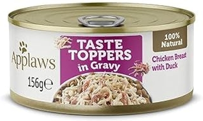 APPLAWS Hondenblik Topper kip en eend in saus, 12 x 156 g - natvoer honden