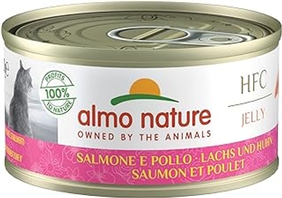 Almo Nature HFC Jelly Kattenvoer, nat-zalm en kip, 24 x 70 gr - natvoer katten