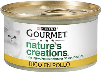 Purina Gourmet Nature's Creations Natuurlijk natvoer voor katten met kip, 24 blikjes van 85 g - natvoer katten