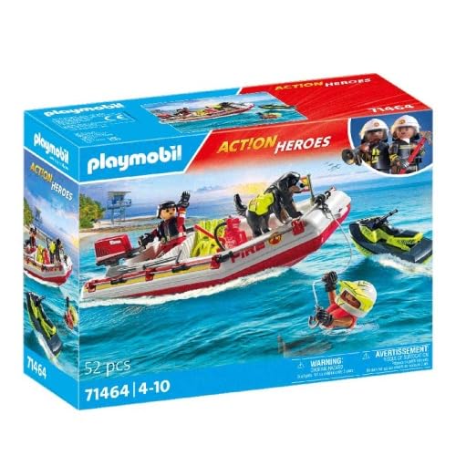 PLAYMOBIL Action Heroes Brandweerboot met waterscooter - 71464