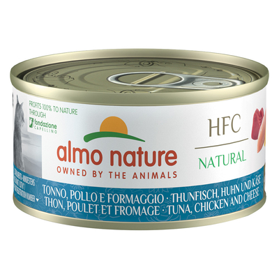 Almo Nature HFC Natural 6 x 70 g - Tonijn, Kip & Kaas - natvoer katten